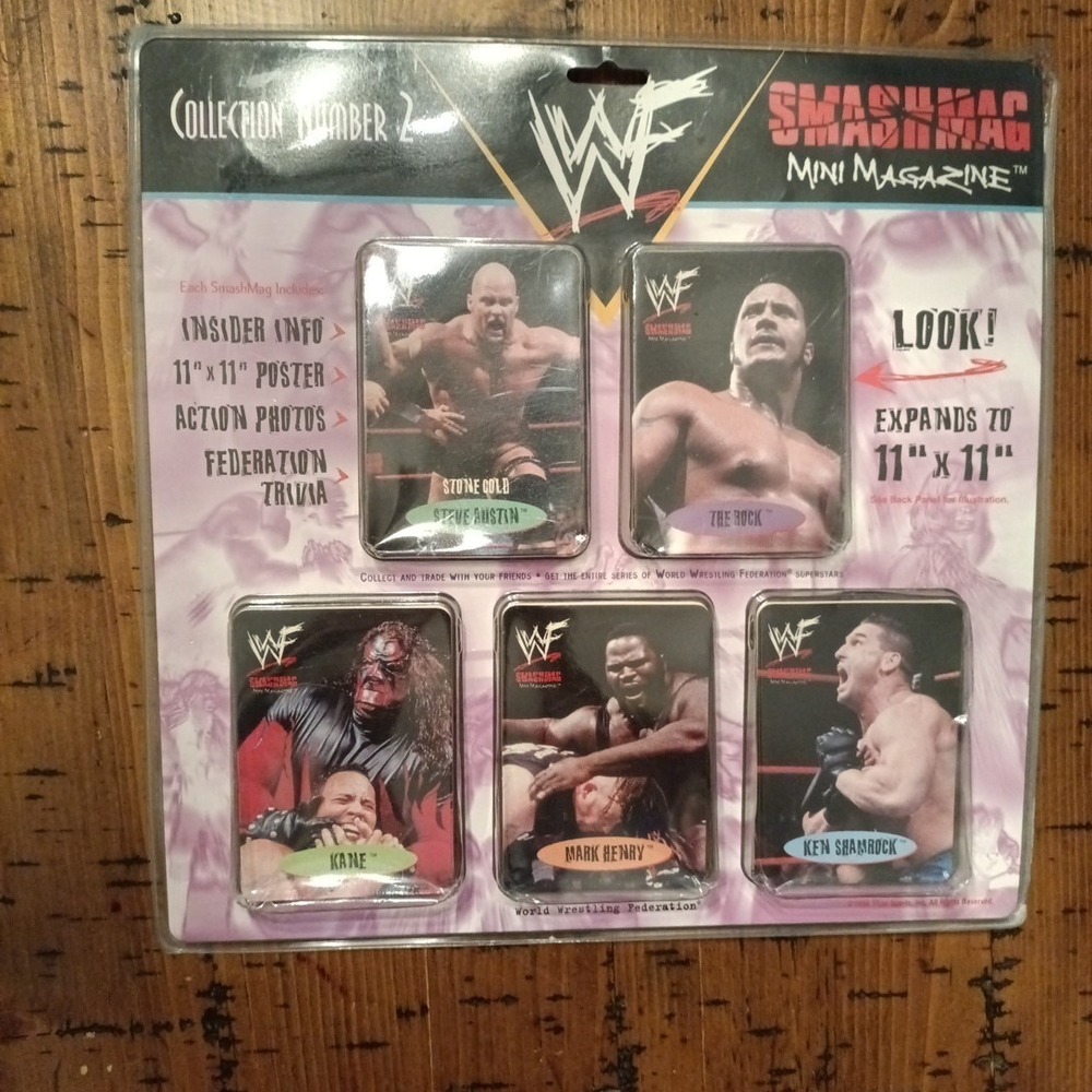 1999 Titan Sports WWF SmashMag Mini Magazine Collection 2 The Rock, Kane New B3